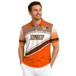 Bowling Green Falcons Polo Shirt Custom Slanted Stripes Orange White Best Selling