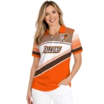 Bowling Green Falcons Polo Shirt Custom Slanted Stripes Orange White Best Selling