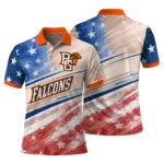 Bowling Green Falcons Polo Shirt Custom Star Stripes Red Blue Best Selling