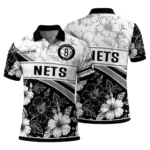 brooklyn-nets-polo-shirt-customized-floral-angles-black-white-best-selling.webp