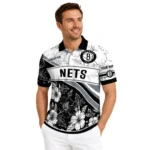 brooklyn-nets-polo-shirt-customized-floral-angles-black-white-best-selling.webp
