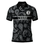 Brooklyn Nets Polo Shirt - Customized Paisley Band Black