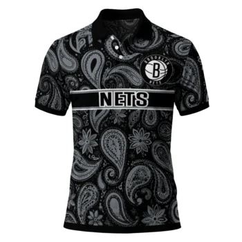 Brooklyn Nets Polo Shirt - Customized Paisley Band Black