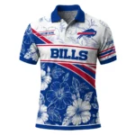 Buffalo Bills Polo Shirt Custom Floral Angles Blue White Best Selling