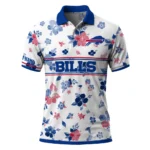 Buffalo Bills Polo Shirt Custom Floral Pinstripe Blue White Best Selling