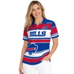 Buffalo Bills Polo Shirt Customized Horizontal Blocks Blue Best Selling