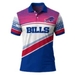 Buffalo Bills Polo Shirt Personalized Slanted Stripes Blue White Best Selling