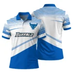 Buffalo Bulls Polo Shirt Personalized Slanted Stripes Royal Blue White Best Selling