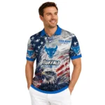 Buffalo Bulls Polo Shirt Personalized Star Brushstrokes Royal Blue Best Selling