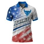 Buffalo Bulls Polo Shirt Personalized Star Stripes Red Blue Best Selling