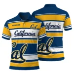 California Golden Bears Polo Shirt Personalized Horizontal Blocks Blue Best Selling