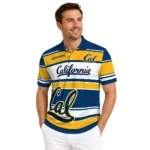 California Golden Bears Polo Shirt Personalized Horizontal Blocks Blue Best Selling