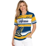 California Golden Bears Polo Shirt Personalized Horizontal Blocks Blue Best Selling