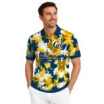 California Golden Bears Polo Shirt Personalized Pixel Camo Blue Best Selling