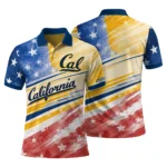 California Golden Bears Polo Shirt Personalized Star Stripes Red Blue Best Selling