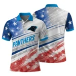 Carolina Panthers Polo Shirt Customized Star Stripes Red Blue Best Selling