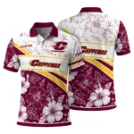 Central Michigan Chippewas Polo Shirt Custom Floral Angles Maroon White Best Selling