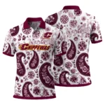 Central Michigan Chippewas Polo Shirt Custom Paisley Florals Maroon White Best Selling