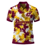 Central Michigan Chippewas Polo Shirt Custom Pixel Camo Maroon Best Selling