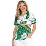 Charlotte 49ers Polo Shirt Custom Floral Angles Green White Best Selling