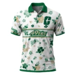 Charlotte 49ers Polo Shirt Custom Floral Pinstripe Green White Best Selling