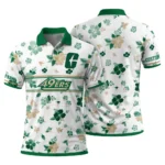 Charlotte 49ers Polo Shirt Custom Floral Pinstripe Green White Best Selling