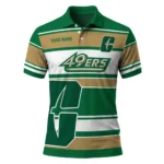 Charlotte 49ers Polo Shirt Custom Horizontal Blocks Green Best Selling