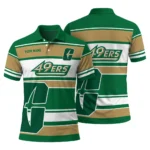 Charlotte 49ers Polo Shirt Custom Horizontal Blocks Green Best Selling
