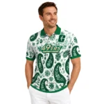 Charlotte 49ers Polo Shirt Custom Paisley Florals Green White Best Selling