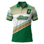Charlotte 49ers Polo Shirt Custom Slanted Stripes Green White Best Selling