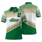 Charlotte 49ers Polo Shirt Custom Slanted Stripes Green White Best Selling