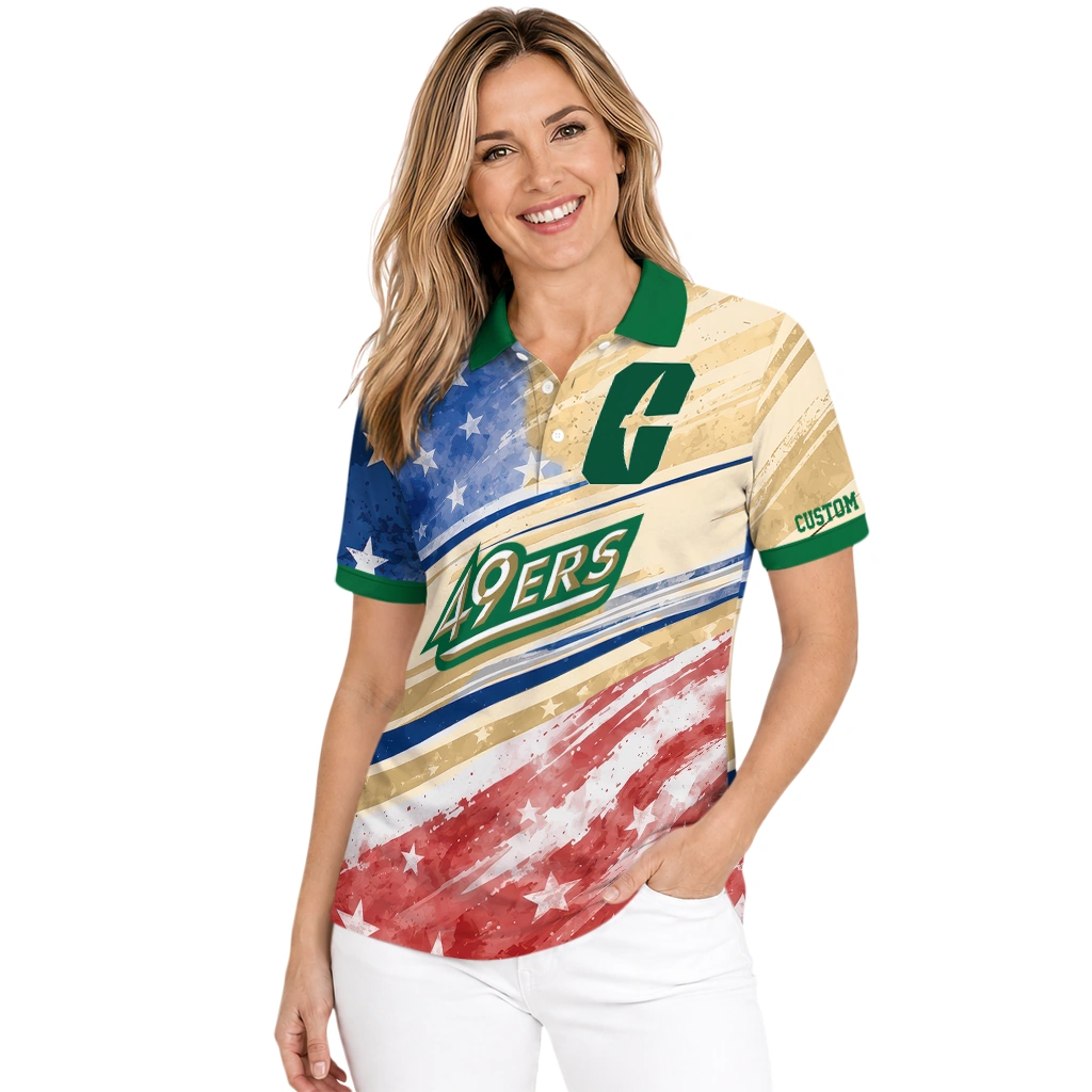 Charlotte 49ers Polo Shirt Custom Star Stripes Red Blue Latest Model Charlotte 49ers Polo Shirt Custom Star Stripes Red Blue Latest Model