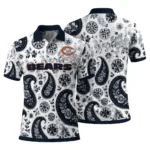 Chicago Bears Polo Shirt Custom Paisley Florals Blue White Best Selling