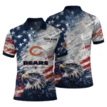 Chicago Bears Polo Shirt Custom Star Brushstrokes Blue Best Selling
