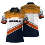 Chicago Bears Polo Shirt Customized Slanted Stripes Blue White Best Selling