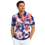 Chicago Cubs Polo Shirt Custom Pixel Camo Blue Best Selling