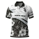 Chicago White Sox Polo Shirt Customized Floral Angles Black White Best Selling