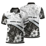 Chicago White Sox Polo Shirt Customized Floral Angles Black White Best Selling