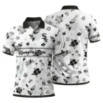 Chicago White Sox Polo Shirt Customized Floral Pinstripe Black White Best Selling