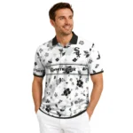 Chicago White Sox Polo Shirt Customized Floral Pinstripe Black White Best Selling