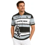 Chicago White Sox Polo Shirt Customized Horizontal Blocks Black Best Selling
