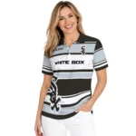 Chicago White Sox Polo Shirt Customized Horizontal Blocks Black Best Selling