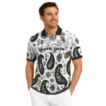 Chicago White Sox Polo Shirt Customized Paisley Florals Black White Best Selling