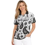 Chicago White Sox Polo Shirt Customized Paisley Florals Black White Best Selling