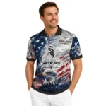 Chicago White Sox Polo Shirt Customized Star Brushstrokes Black Blue Best Selling