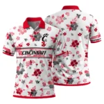 Cincinnati Bearcats Polo Shirt Custom Floral Pinstripe Red White Best Selling