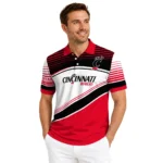 Cincinnati Bearcats Polo Shirt Custom Slanted Stripes Red White Best Selling