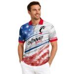 Cincinnati Bearcats Polo Shirt Custom Star Stripes Red Blue Best Selling