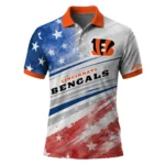Cincinnati Bengals Polo Shirt Custom Star Stripes Red Blue Best Selling