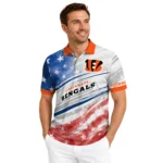 Cincinnati Bengals Polo Shirt Custom Star Stripes Red Blue Best Selling